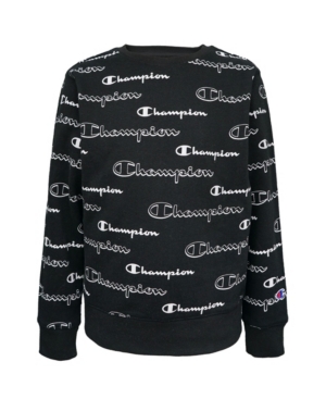 Little Boys All Over Print Shadow Script Crew Tee