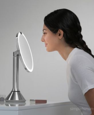 8" Sensor Makeup Mirror, 5x Magnification and Adjustable Brightness