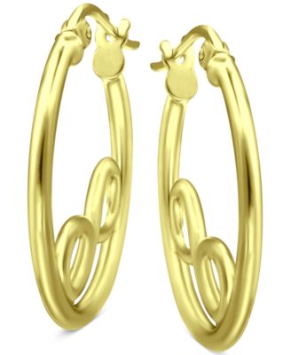 Infinity Accent Small Hoop Earrings in 18k Gold-Plated Sterling Silver, 0.75", Created for Macy's