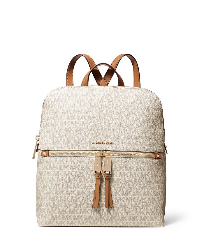Michael Kors White & Black Rhea Medium Leather Backpack | Best Price and  Reviews | Zulily