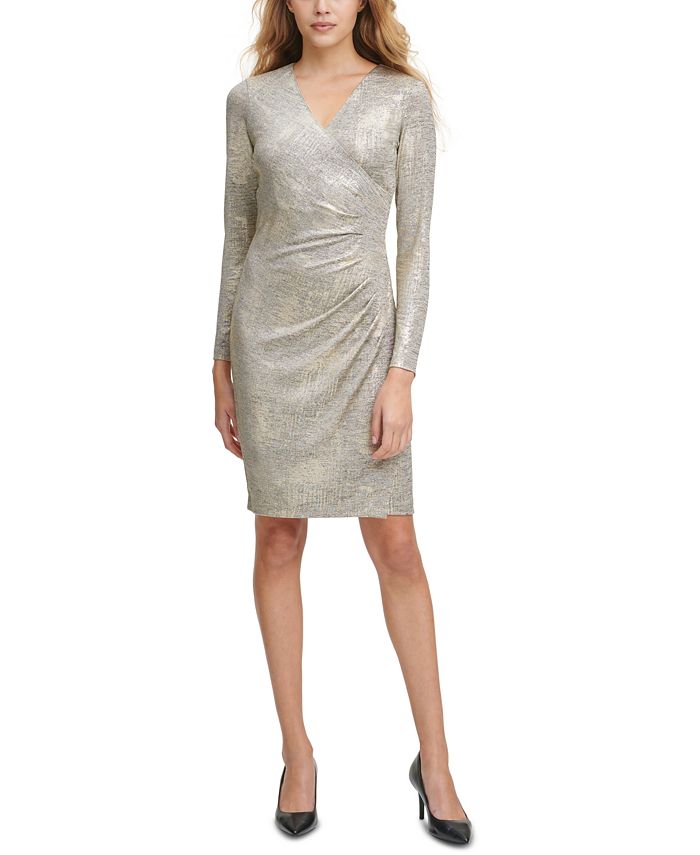 calvin klein ruched gown