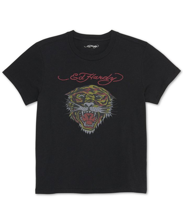 Ed Hardy Tiger-Graphic T-Shirt - Macy's
