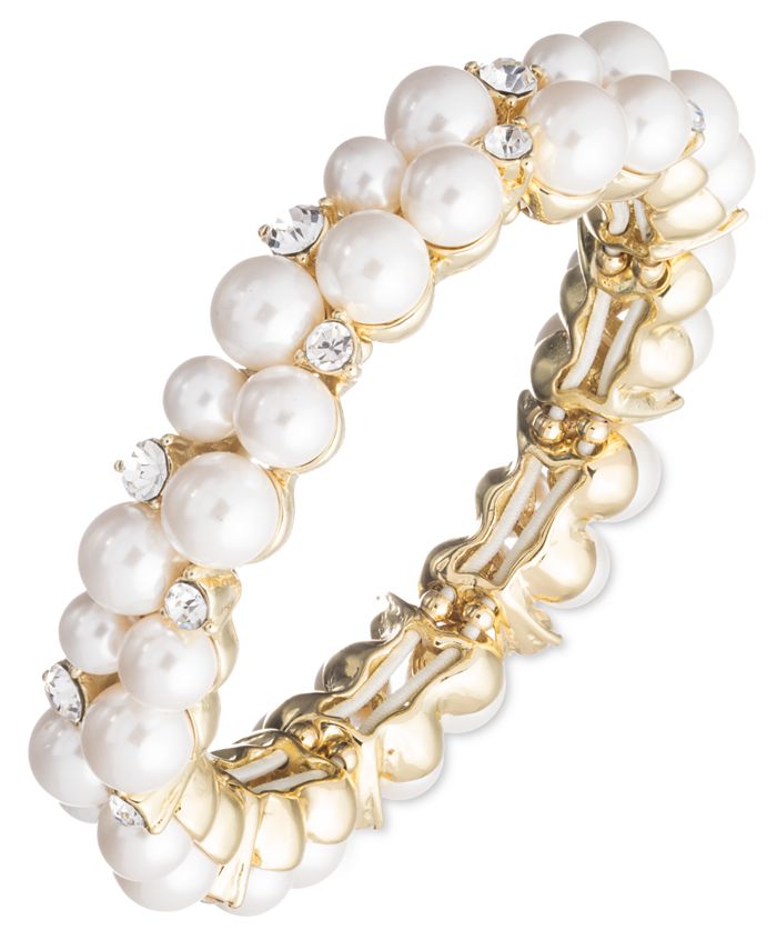 Anne Klein Pearl Cluster Stretch Bracelet - Macy's