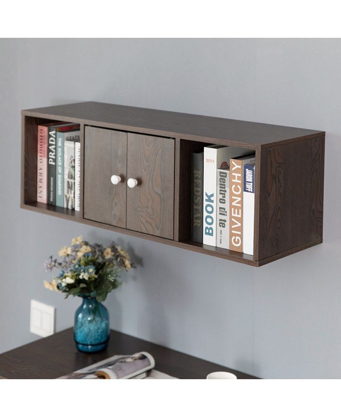 Basicwise Wall Mounted Computer Floating Hutch Macy's