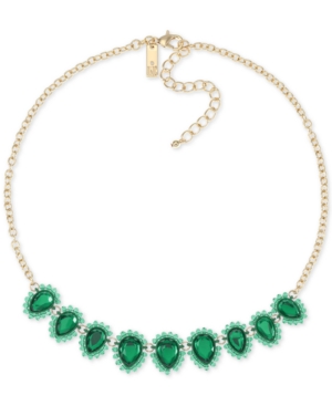 image of Inc Gold-Tone Crystal & Bead Collar Necklace, 18