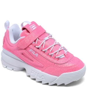 image of Fila Little Girls Disruptor Ii Glimmer Stay-Put Closure Casual Sneakers from Finish Line