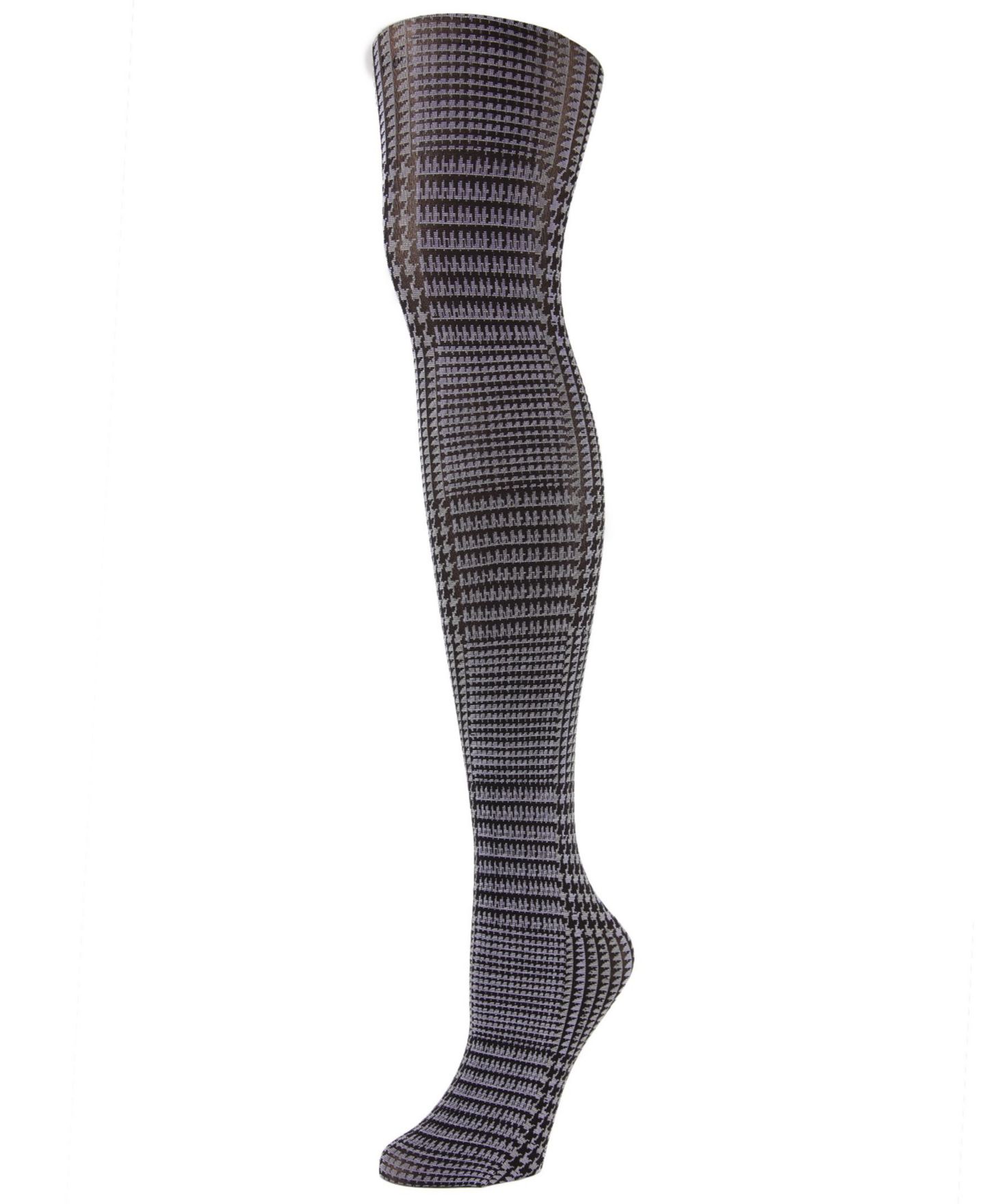 Женские колготки MeMoi Glen Plaid Pattern Opaque Tights, цвет: Чёрный / Серый — фото 2