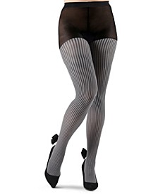 Houndstooth Imitation Pearl Bow Opaque Women's Tights