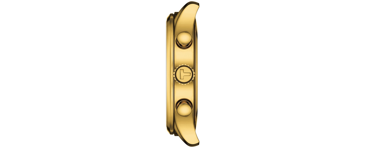 Shop Tissot Men's Swiss Chronograph Chrono Xl Classic Gold-tone Stainless Steel Bracelet Watch 45mm In Black
