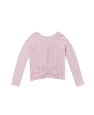 image of Big Girls Long Sleeve Twist Back Rib Snit Top
