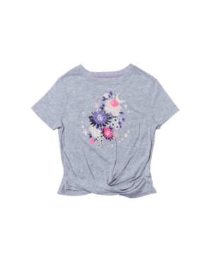 image of Big Girls Short Sleeve Twist Front Graphic Tee