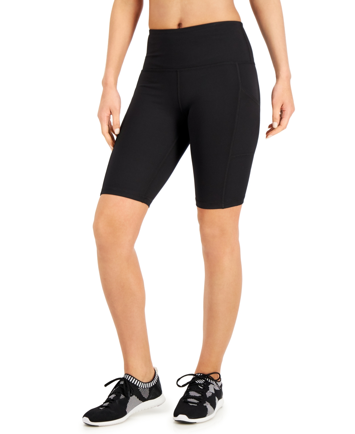 Women's Compression High-Rise 10" Bike Shorts, Created for Macy's - Deep Black