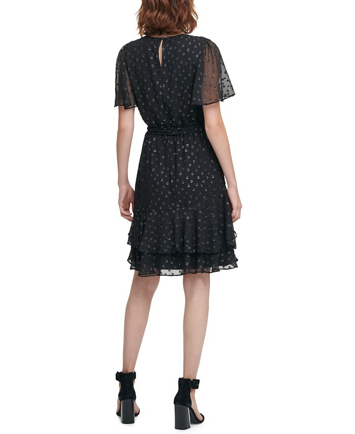 Calvin Klein Printed Tiered Dress - Macy's