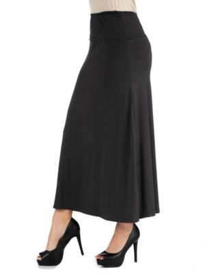 Women's Elastic Waist Maxi Skirt