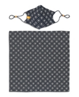ConStruct x Best Friends Unisex Paw Print Geo Curved Mask and Bandana Set - Black