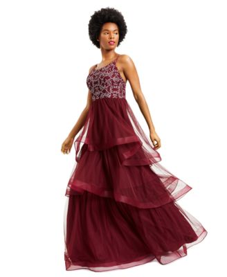 Speechless Juniors' Glitter Tiered Tulle Ball Gown