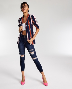 Bar Iii Striped Open-Front Blazer Created for Macy's