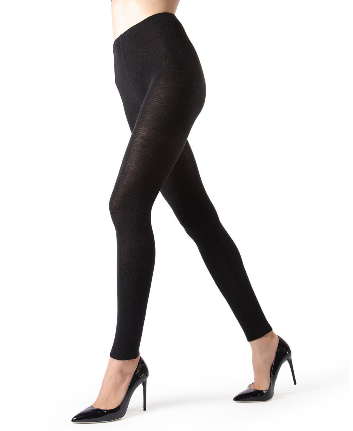 Women's Cashmere Blend Footless Tights - Black