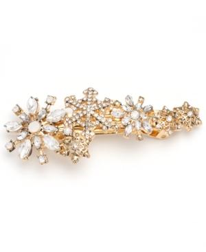 image of lonna & lilly Gold-Tone Crystal Snowflake Hair Barrette
