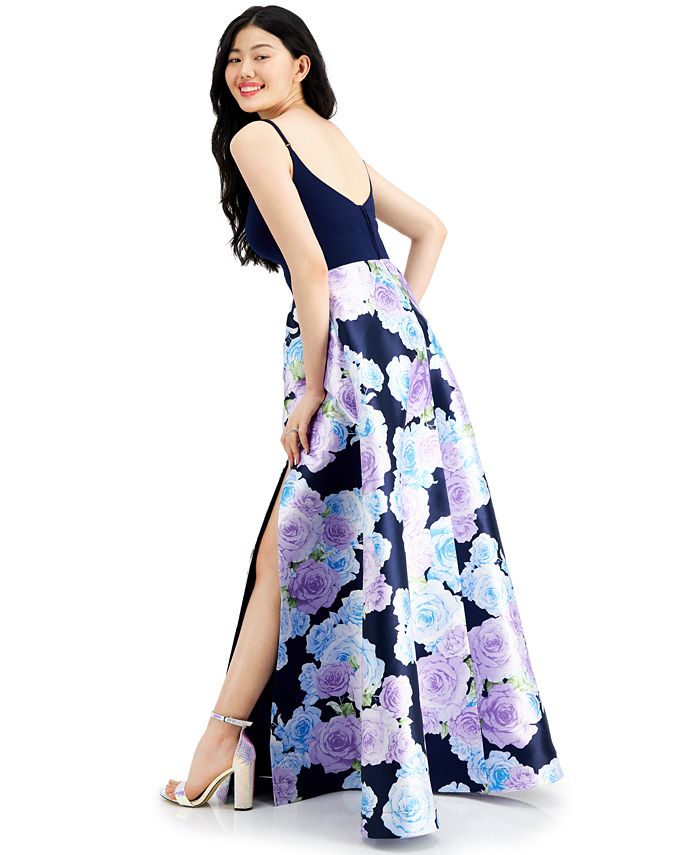 B Darlin Juniors' FloralPrint Gown Macy's