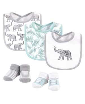Hudson Baby Boys and Girls Cotton Bib and Sock Set