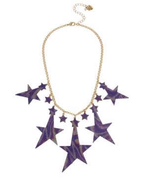 image of Betsey Johnson Celestial Star Galaxy Statement Necklace