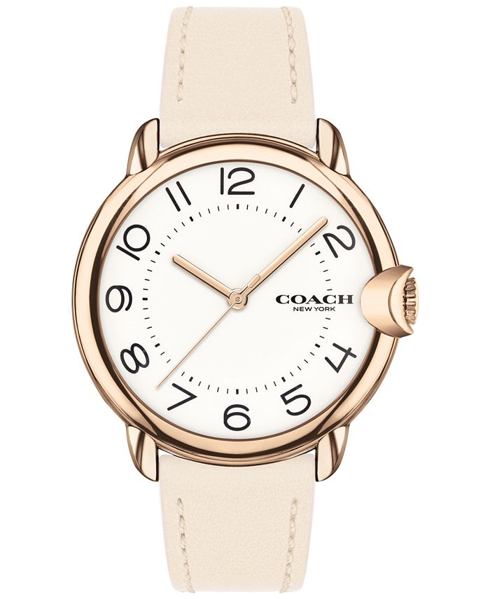 COACH Women's Arden Chalk Leather Strap Watch 36mm Macy's
