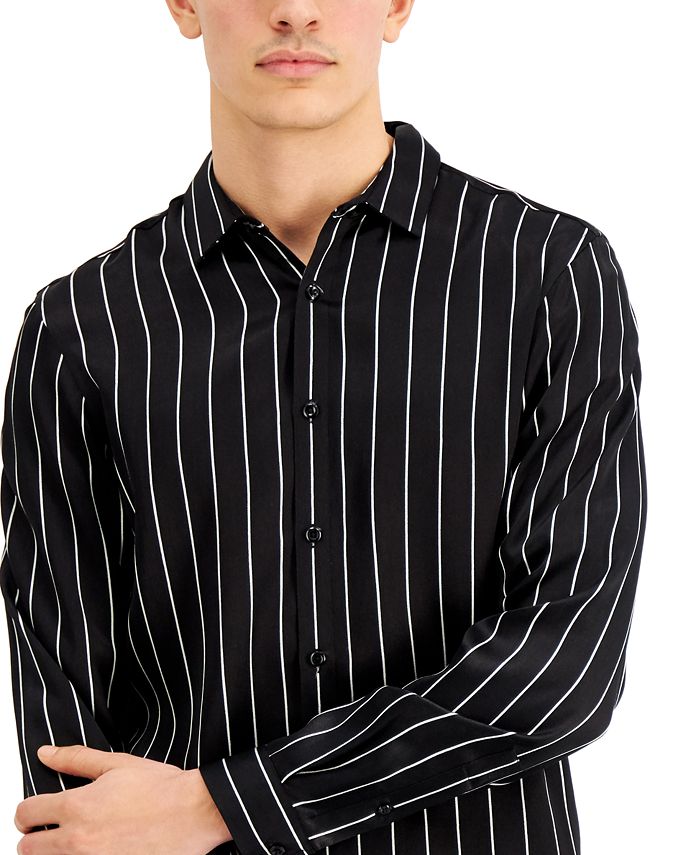 INC International Concepts Men's Reddie Striped Shirt, Created for Macy ...