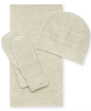 Calvin Klein 3-Pc Lurex Hat Scarf & Mittens Gift Set