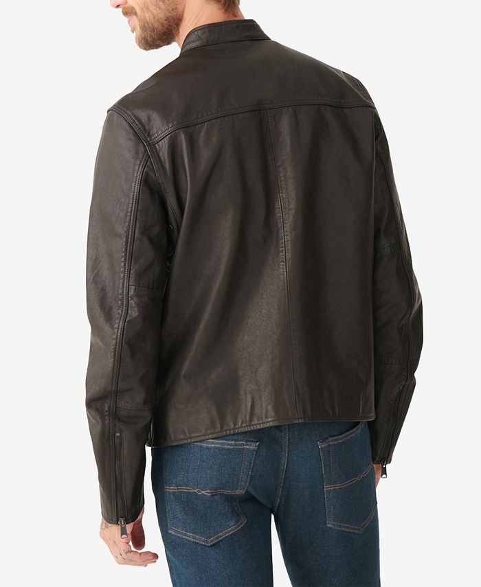 Lucky Brand Men's Waxed Leather Bonneville Jacket - Macy's