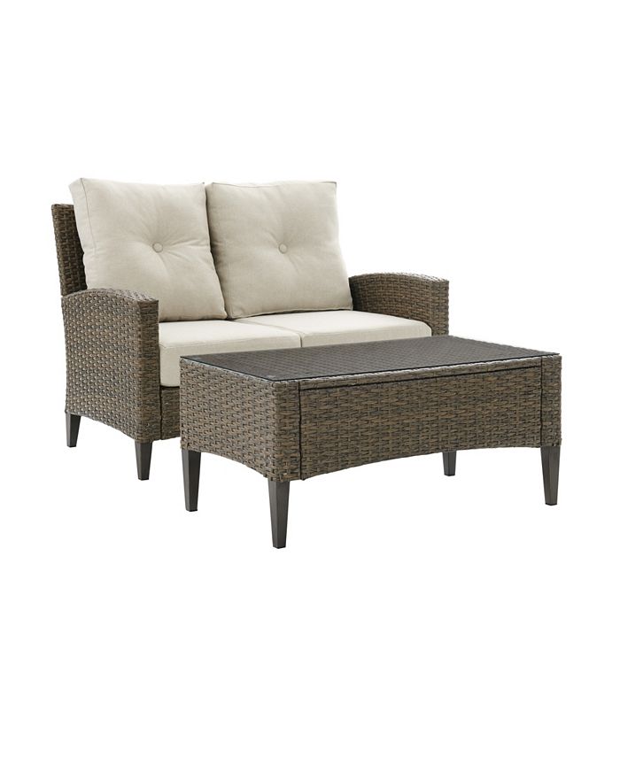 Crosley Rockport Outdoor Wicker 2 Piece Conversation Set Macy's