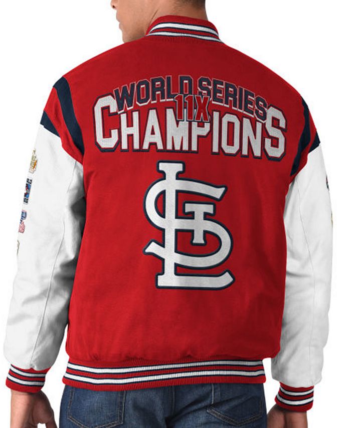 Mens St. Louis Cardinals Red Satin Varsity Jacket - GLJ