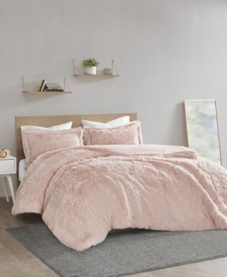 Malea Shaggy Faux-Fur 3-Pc. Duvet Cover Set, King