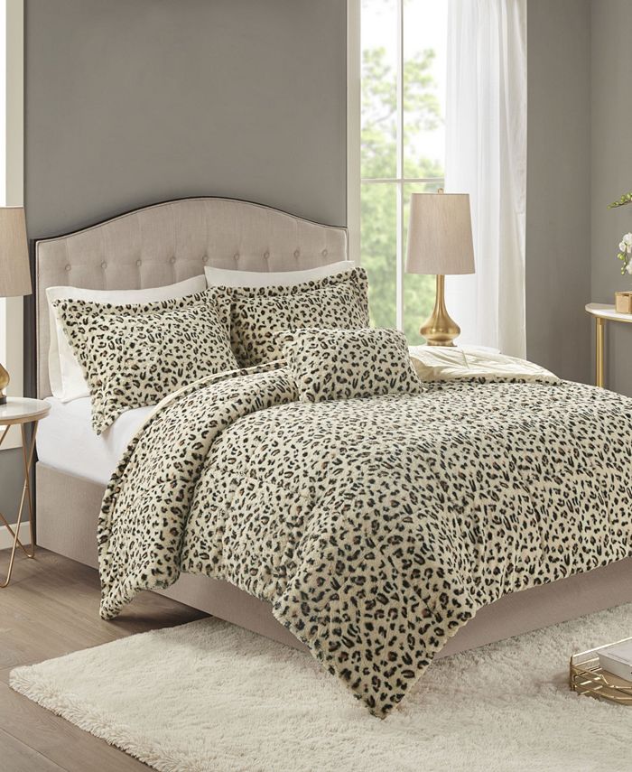 Madison Park Zuri 4 Pieces Full/Queen Faux Fur Comforter Set & Reviews