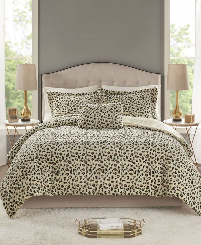 Madison Park Zuri 4 Pieces King Faux Faux Fur Comforter Set Macy's