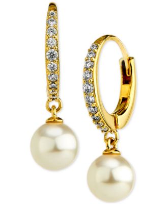 Eliot Danori - Cubic Zirconia & Imitation Pearl Drop Earrings