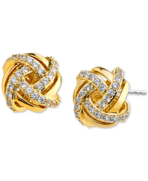 Eliot Danori Pave Knot Stud Earrings, Created For Macy's In Gold