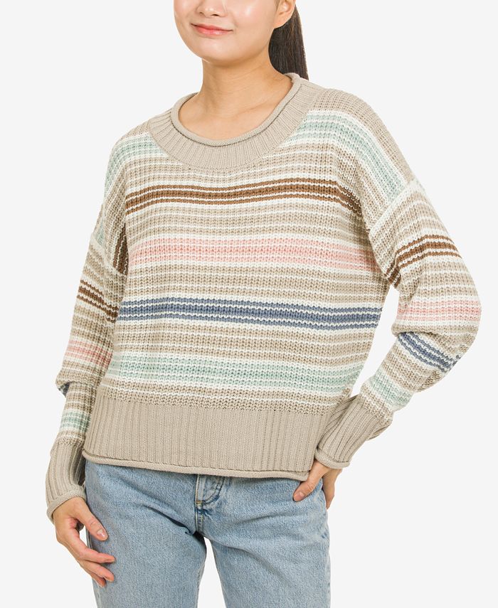 Hippie Rose Juniors' Striped Crewneck Sweater & Reviews - Sweaters ...
