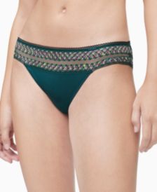 Women's Stripe Lace Bikini Underwear QF5875