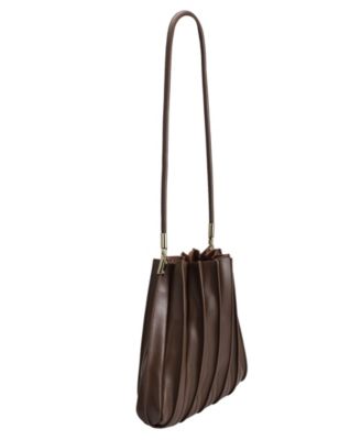 Carrie Pleated Faux Leather Shoulder Bag