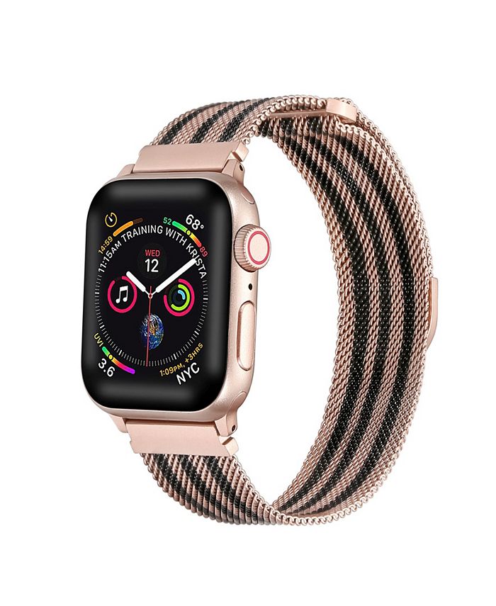 Posh Tech Unisex Rose Gold Tone Striped Stainless Steel Replacement Band  for Apple Watch, 42mm & Reviews - All Fashion Jewelry - Jewelry & Watches -  Macy's