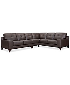 Harli 3-Pc. Leather Sectional, Created for Macy's