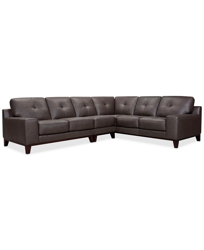 Furniture CLOSEOUT Harli 3 Pc. Leather Sectional Created for