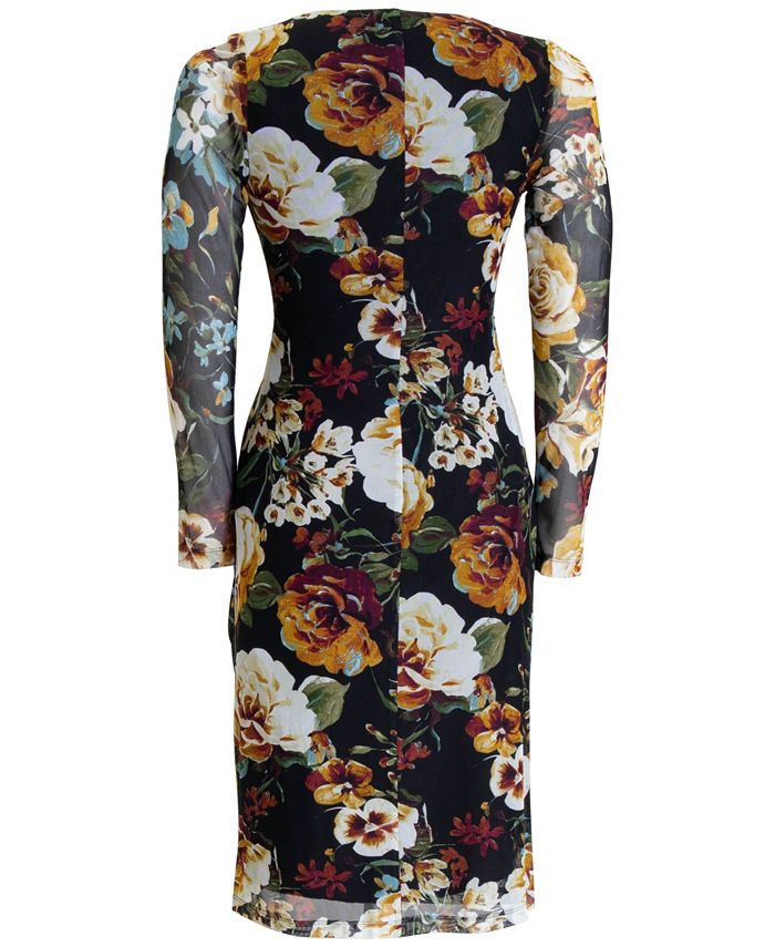 Connected Floral-Print Mesh Midi Dress - Macy's
