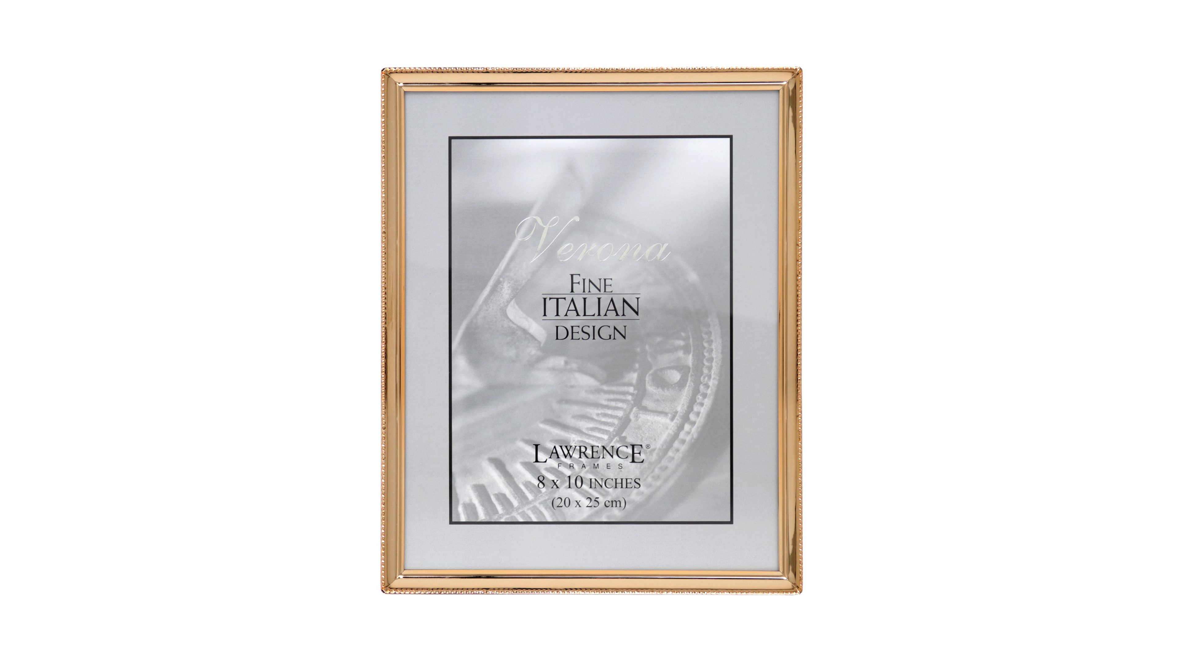 Polished Metal Picture Frame - Bead Border Design, 8" x 10"