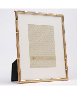 High Quality Polished Cast Metal Picture Frame - Bamboo Design with Mat for, 8" x 10"