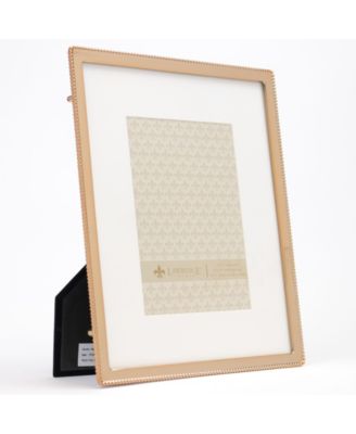 High Quality Polished Cast Metal Picture Frame - Beaded Design with Mat, 8" x 10"