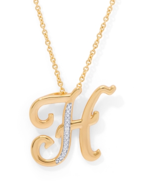 image of Diamond Accent Initial Pendant Necklace 18