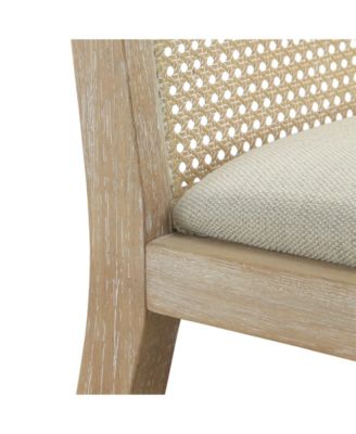 Canteberry Farmhouse Solid Wood Cane-inset Dining Chair with Cushioned Seat, Set of 2