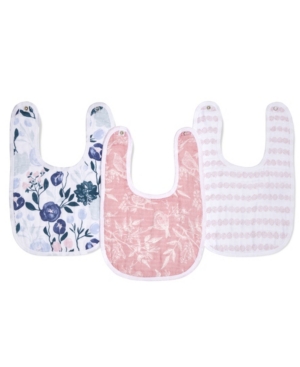 aden by aden + anais Essentials Cotton Muslin Baby Snap Bib Flowers Bloom Collection Set of 3